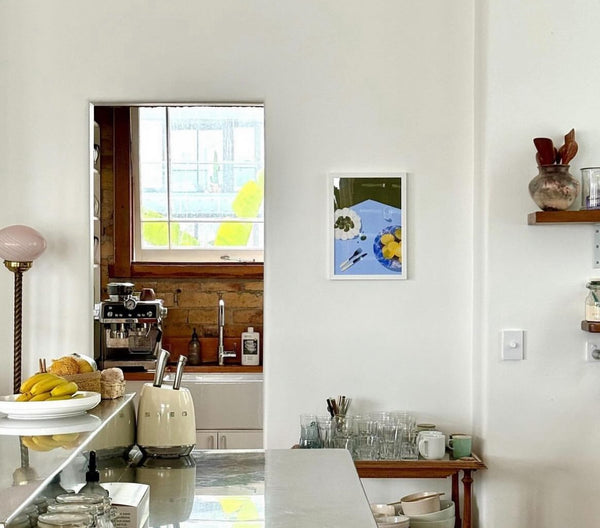 Atollo print framed in a customer's home