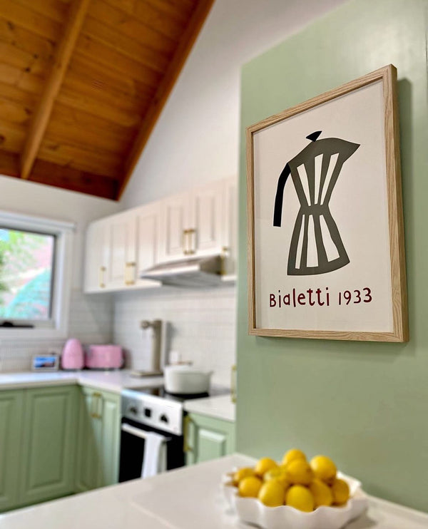 Atollo print framed in a customer's home