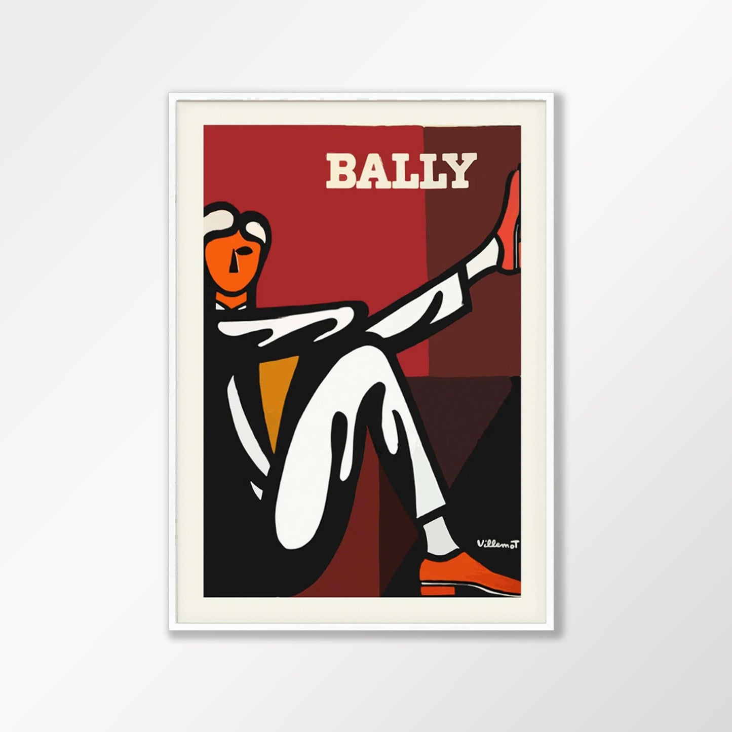 Bally Red and Brown Man Poster by Bernard Villemot