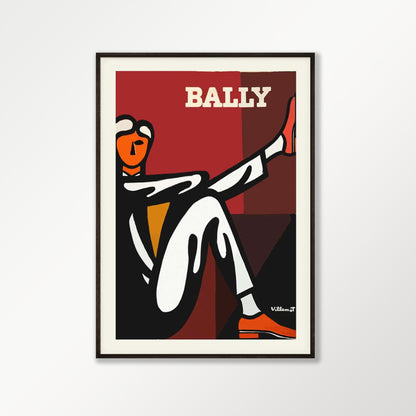 Bally Red and Brown Man Poster by Bernard Villemot
