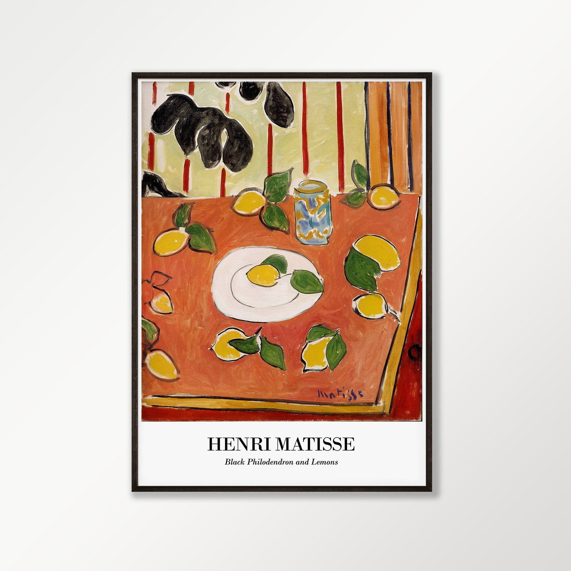 black philodendron and lemons Matisse – Black Philodendron and Lemons Framed Art Print