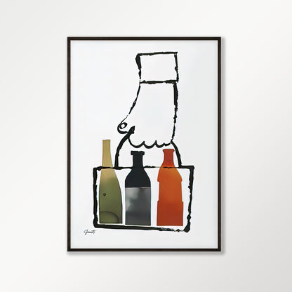 Bouteilles de Vin Wine Poster
