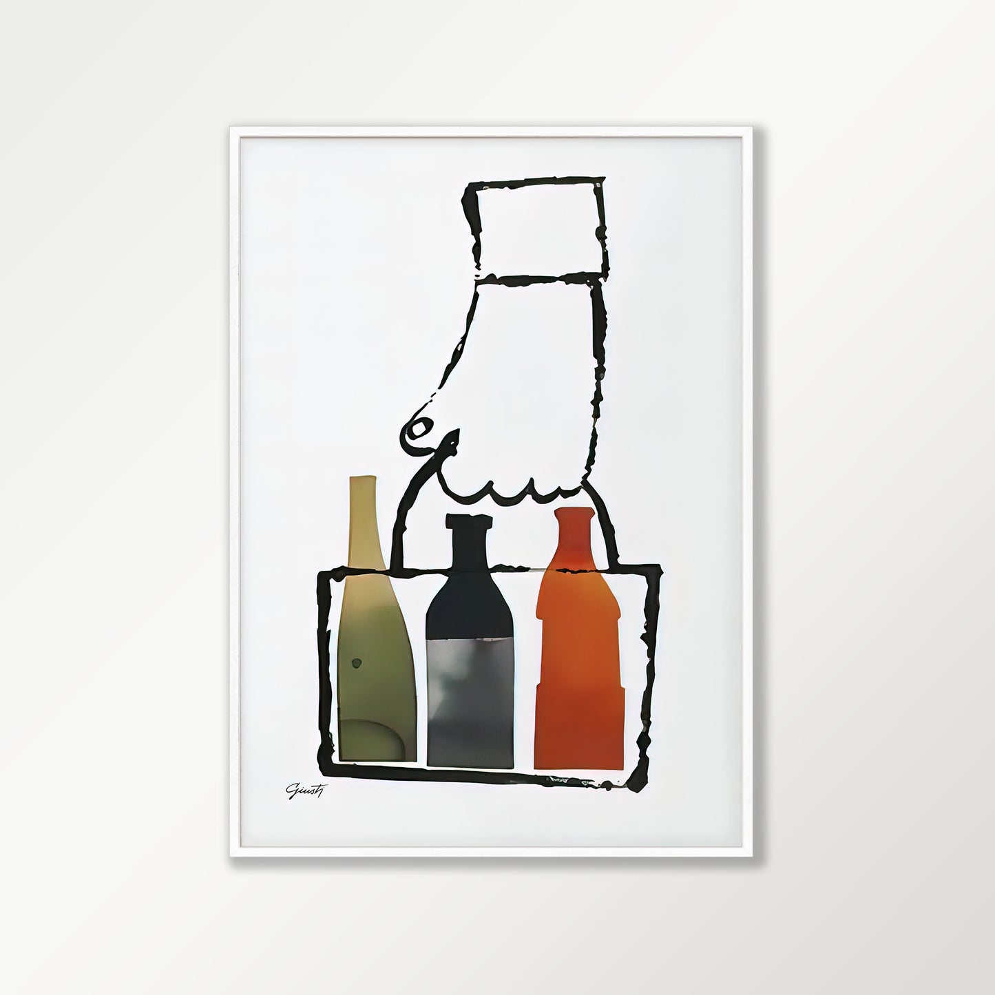 Bouteilles de Vin Wine Poster
