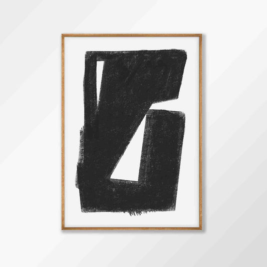 Charcoal Etching Abstract Poster