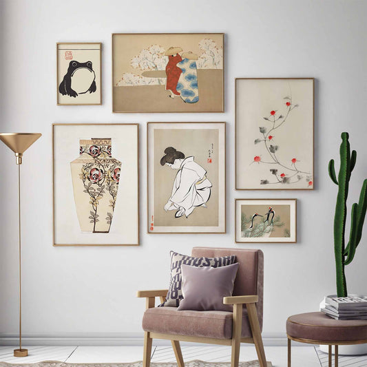 Japanese Neutral Tones Gallery Wall