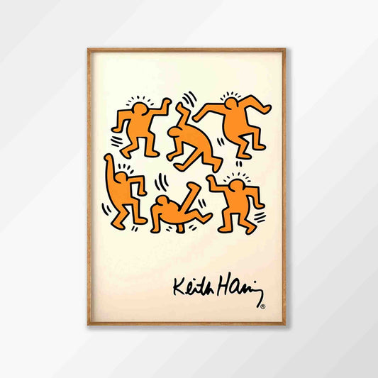 Orange Dancers by Keith Haring